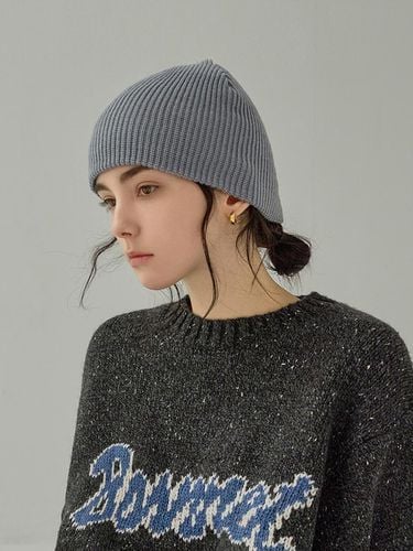 Ribbed Wool Stretchy Beanie [GRAY] - NONANDNON - Modalova