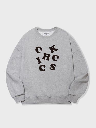 Long Sleeve Fleece Lined Cotton-Polyester Sweatshirt [Grey] - chicks - Modalova