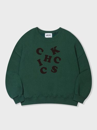 Long Sleeve Fleece Lined Cotton-Poly Sweatshirt [Green] - chicks - Modalova