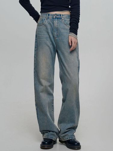 Premium Cotton Minimal Straight Denim Pants - chicks - Modalova