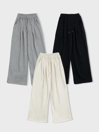 Two-Tuck Wide Cotton Blend Pants - chicks - Modalova