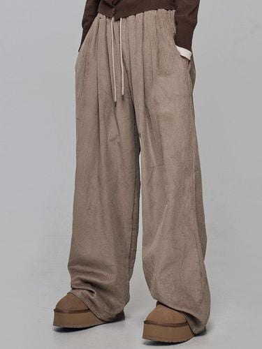 Balloon Wide Corduroy Pants [Light Brown] - chicks - Modalova