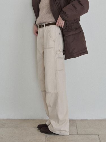 Cotton Fleece Vintage Painter Pants [Beige] - nyhavn - Modalova