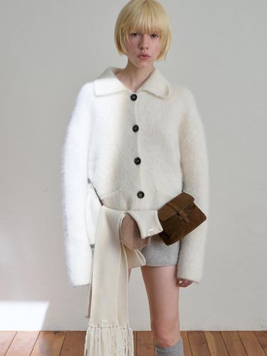 Soft Wool Round Collar Boxy Cardigan [] - nyhavn - Modalova