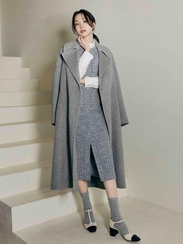 Wool Wide Collar Handmade Loose Fit Coat (GPCA0CTR31) - JJ JIGOTT - Modalova