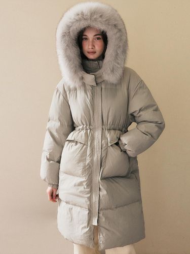 Faux Fur Trimmed Puffer Long Down Coat [Grey] (MAEDDW51MGY) - marieclaire - Modalova