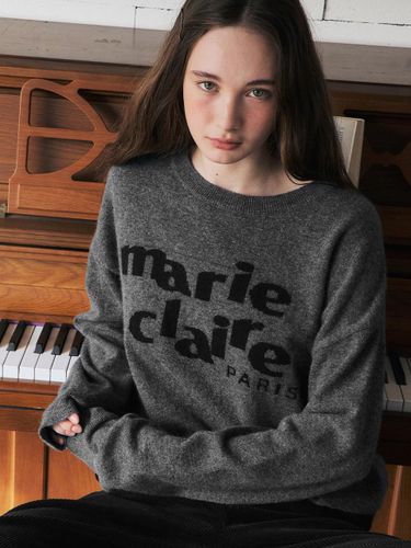 Fur Wool Logo Knit [Grey] (MAEDKN15MGY) - marieclaire - Modalova