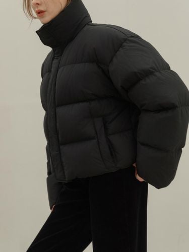 High-neck Quilted String Puffer Jacket [Black] - NONANDNON - Modalova