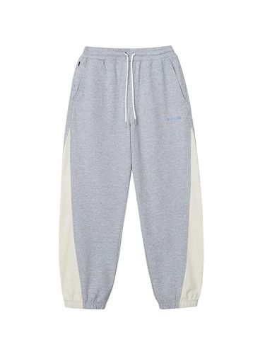 Color Block Cotton Blend Jogger Pants [Melange Grey] (3171) - PAN AM - Modalova