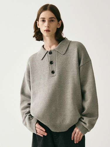 Button Collar Premium Knit [MELANGE] - AVANDRESS - Modalova