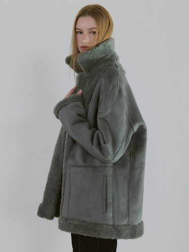 Reversible Fur Mouton Jacket [GREEN] - STAYPEOPLE - Modalova