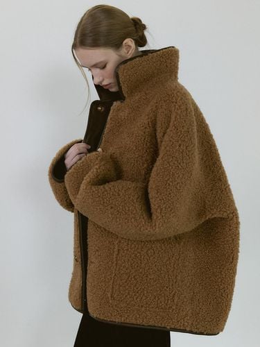 Reversible Half Fur Oversized Jacket [BROWN] - STAYPEOPLE - Modalova