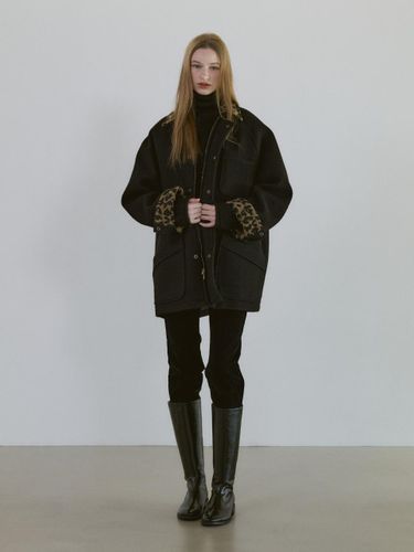 Quilted Wool Field Coat [Black] - STAYPEOPLE - Modalova