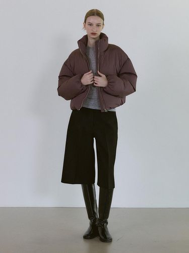 Puff Crop High-Neck Down Padding Jacket [WINE] - STAYPEOPLE - Modalova