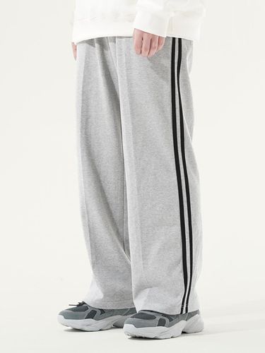 Wide Relaxed Fit Cotton-Polyester Sweatpants [Gray] - GAKKAI UNIONS - Modalova