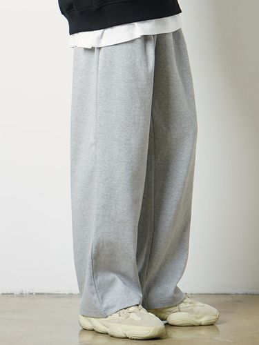 One-Tuck Wide Cotton-Blend Sweatpants [Gray] - GAKKAI UNIONS - Modalova