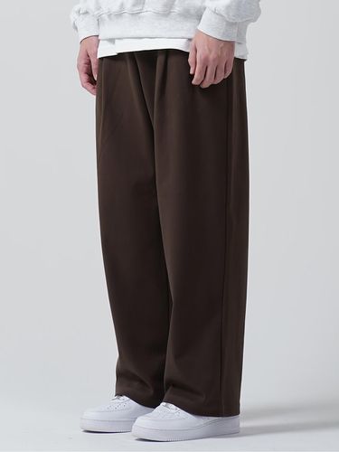 One-Tuck Wide Cotton Mesh Sweatpants [Brown] - GAKKAI UNIONS - Modalova