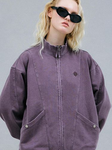 Cut & Sew Pigment Sweat Track Top [Purple] - GAKKAI UNIONS - Modalova