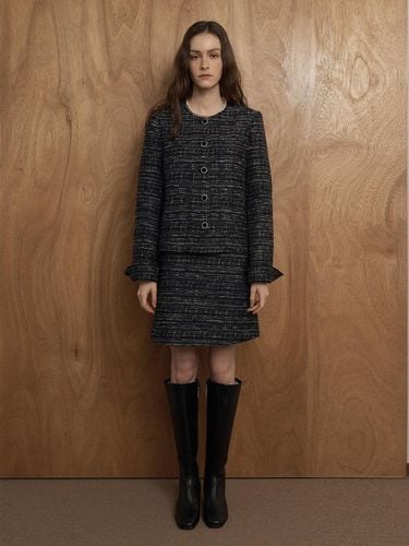 Tweed Classic Timeless Skirt [Navy] - FIVE AVENUE - Modalova