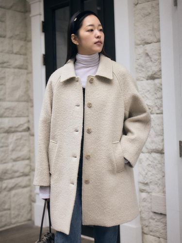 Boucl Wool Blend Half Coat [Beige/] - Fabricology - Modalova