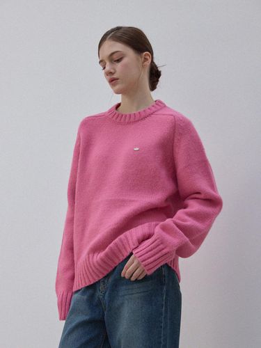 Simple Line Slit Sleeve Minimalist Knit [PINK] - LE STUDIO - Modalova