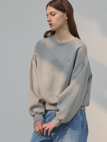 Volume Sleeve Fleece Sweatshirt [Medium Gray] - LE STUDIO - Modalova