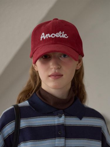 Corduroy Lettering Ball Cap [Red] - ANOETIC - Modalova