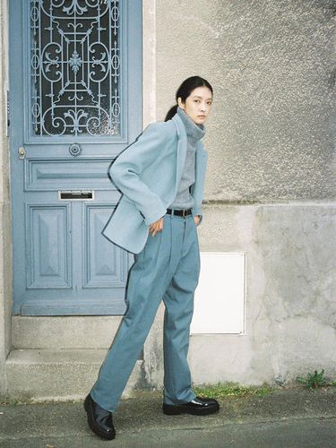 Oversized Wool Van Jacket [Sky Blue] - LEE y. LEE y - Modalova