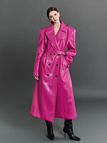 Leather Oversized Belted Trench Coat (MBD42O2JK010) - DINT - Modalova