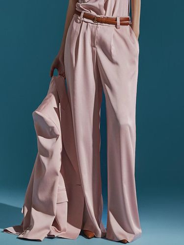 Wide-leg Belted Slacks (MBDP022) - DINT - Modalova