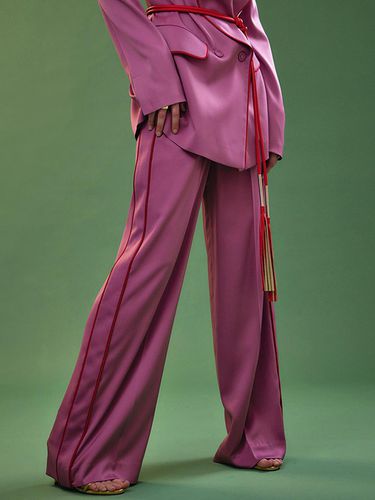 Satin Elastic-Waist Flowing Slacks (MBDP007) - DINT - Modalova