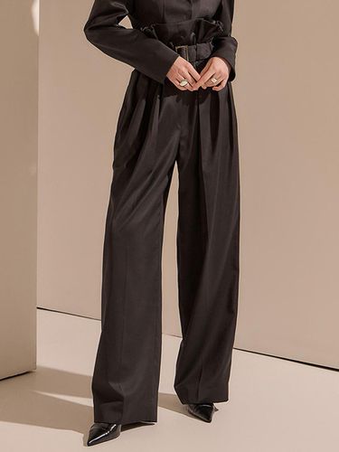 High-Waist Belted Regular Fit Slacks (MBDP002) - DINT - Modalova