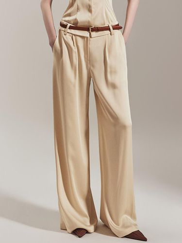 Belted Clean-Cut Polyester Slacks (MBDP022) - DINT - Modalova