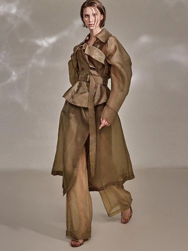 Bustier Set Adjustable Belt Trench Coat (MBD42O2JK004) - DINT - Modalova