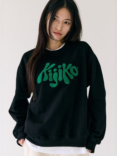 Boucl Embroidered Relaxed Fit Sweatshirt [Black] - KIJIKO - Modalova