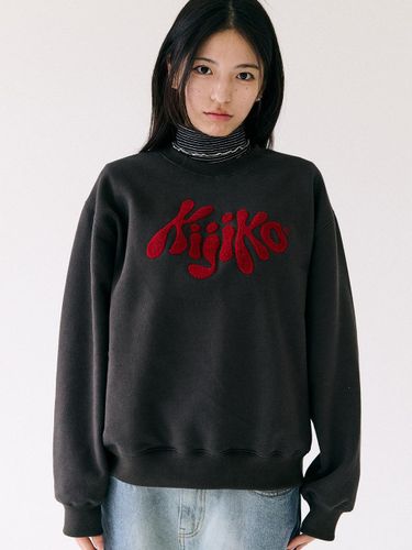 Bookle Logo Cotton-Poly Blend Sweatshirt [Charcoal] - KIJIKO - Modalova