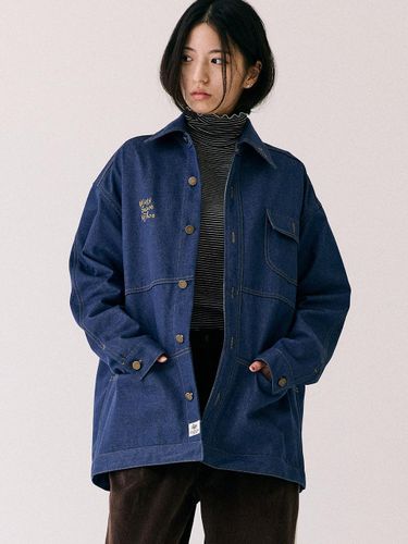 Washed Denim Soft Half Vintage Jacket - KIJIKO - Modalova