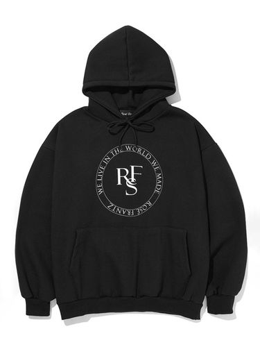 Classic Symbol Logo Cotton Relaxed Hoodie [Black] - Rosefrantz - Modalova