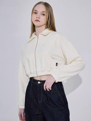 Cotton Crop Collar Zipup Jacket [Cream] - Rosefrantz - Modalova