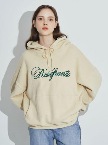 Cotton Embroidery Relaxed Fit Hoodie [Buttery Yellow] - Rosefrantz - Modalova