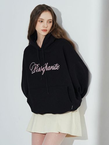 Premium Cotton Embroidered Relaxed Fit Hoodie [Black] - Rosefrantz - Modalova