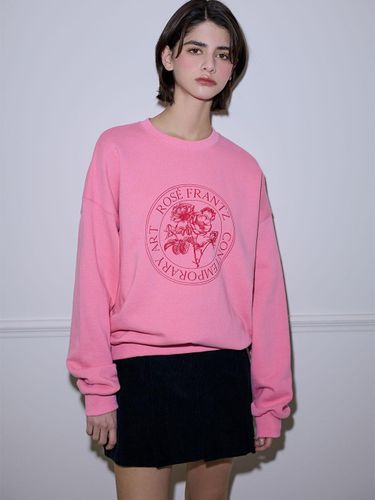 Classic Floral Relaxed Fit Sweatshirt [Pink] - Rosefrantz - Modalova