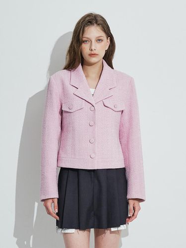 Wool Blend Lily Tweed Jacket [Pink] - Rosefrantz - Modalova