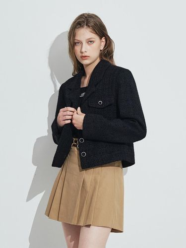 Wool Tweed Free Size Jacket [Black] - Rosefrantz - Modalova