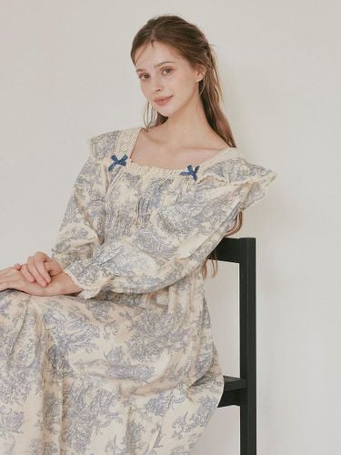 Modal Cotton Square Neck Long Sleeve Nightgown [] - LUNALUZ STUDIO - Modalova