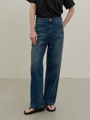 Vintage Straight Leg Distressed Jeans [Blue] - Have&Have - Modalova