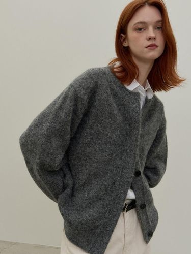 Fur Hidden Alpaca Blend Cardigan [Dark Gray] - Have&Have - Modalova