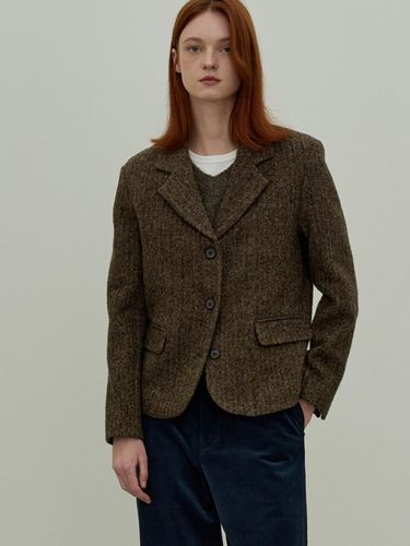 Genuine Wool Classic Hip Length 3-Button Jacket [Brown] - Have&Have - Modalova