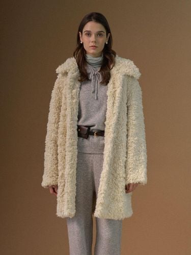 Sheepskin Texture Long Relaxed Coat [] - ourmur - Modalova