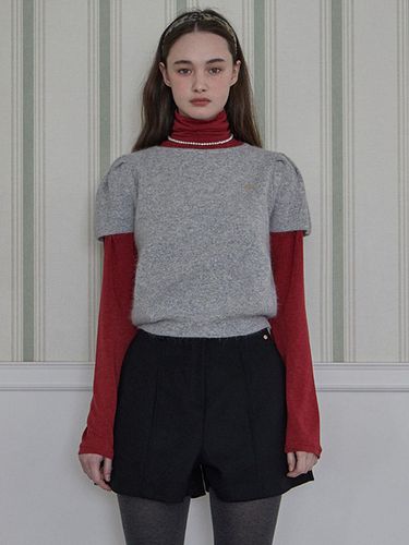 Della Soft Wool Knit Top [Melange Gray] - HAINT - Modalova